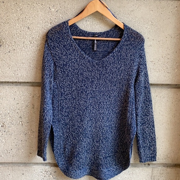 Design Lab by Lord & Taylor Heathered Blue Knit Sweater - Picture 1 of 10